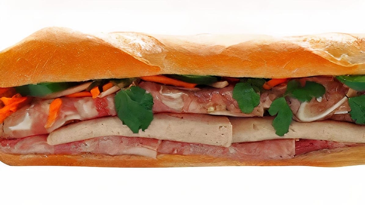 B2. Ham, Meatloaf and Head Cheese Baguette.