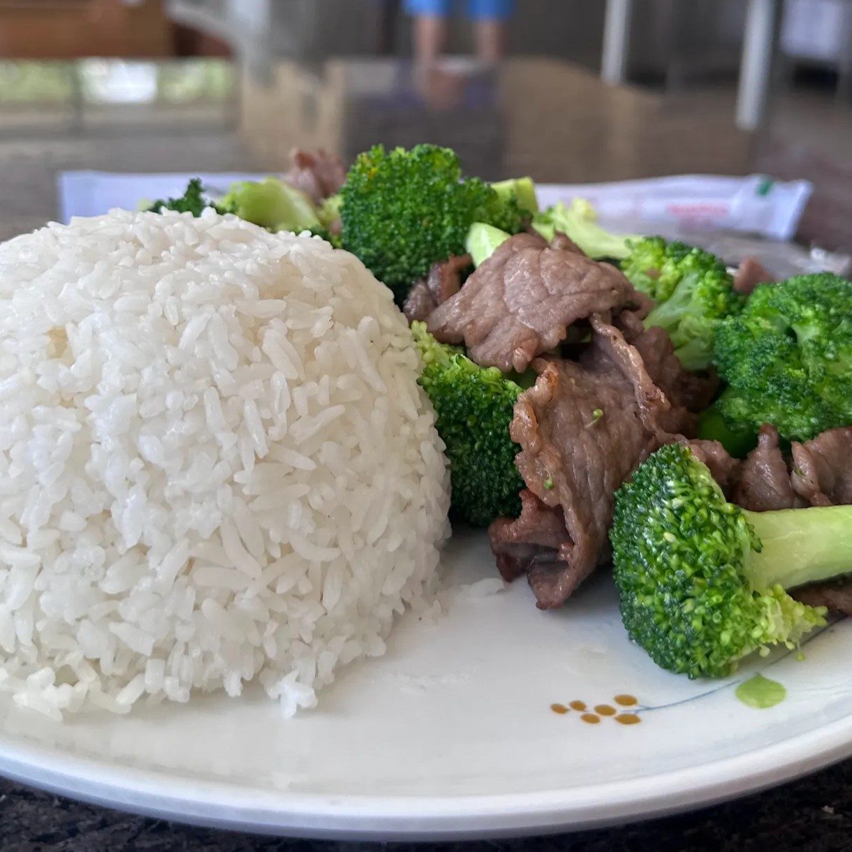 13. Broccoli Beef with Rice.