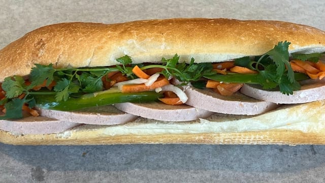 6. Vegetarian Ham Baguette.