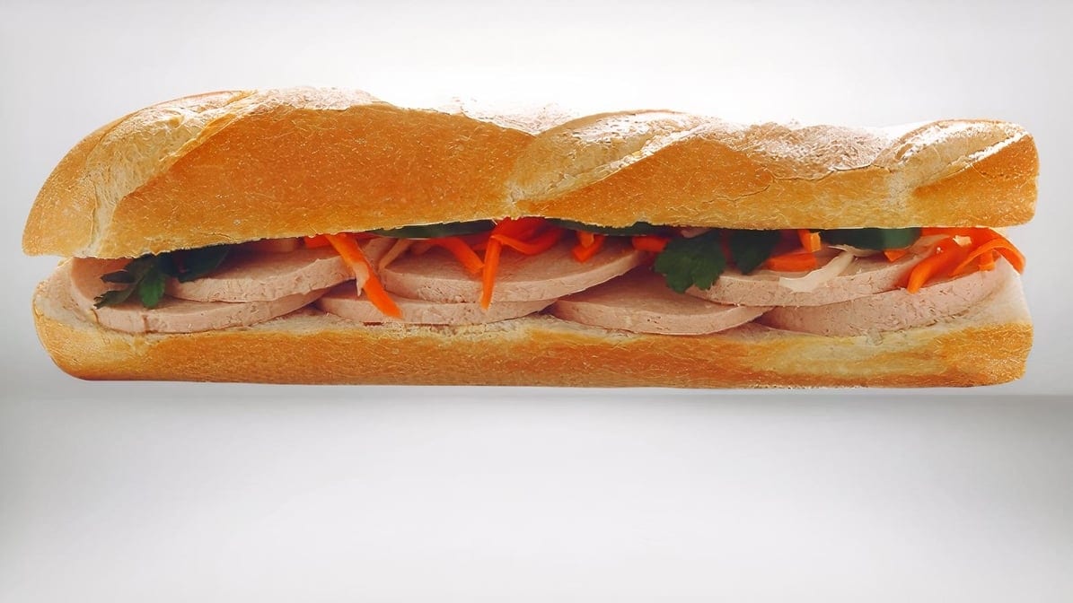 B7 Vegetarian Ham Baguette.