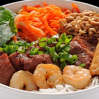 Shrimp, BBQ Pork, and Egg Roll Vermicelli