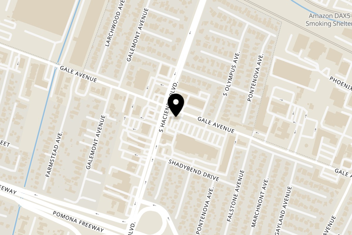 Map showing the location of BMC Pho Hacienda Heights on 1104 S Hacienda Blvd in Hacienda Heights